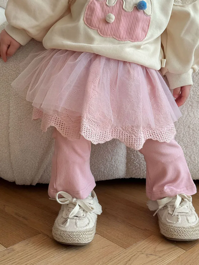 Girls Autumn Leggings with Mesh Skirt