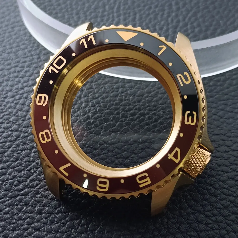 42mm Gold/Rose Gold Steel Watch Case with Sapphire Glass and 22mm Strap