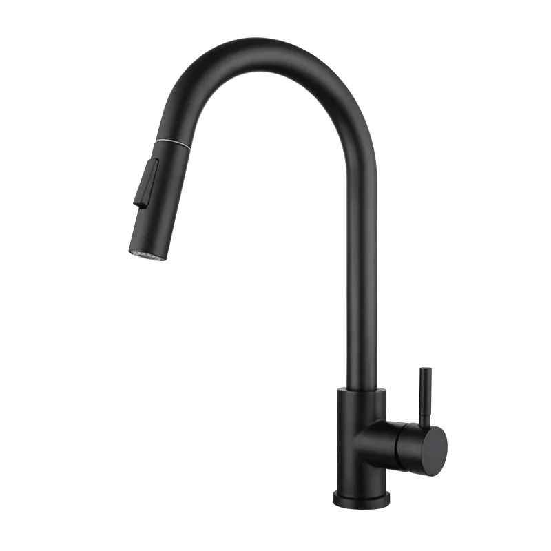 TAICUTE Smart Kitchen Faucet Pull Out Sink Mixer Tap Touch Control Sensor 2 Modes Stainless Steel Water Tap, Black granite kitchen sink Kitchen Fixtures