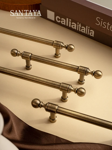 Santaya มือจับตู้ครัว ตู้เสื้อผ้า ลิ้นชัก มือจับเฟอร์นิเจอร์ สีบรอนซ์ 1