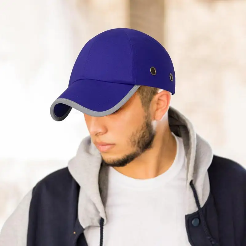 Motorcycle Baseball Caps Reflective Breathable Baseball Hat ABS Inner Shell Lightweight Anti-collision Hat Reflective Head