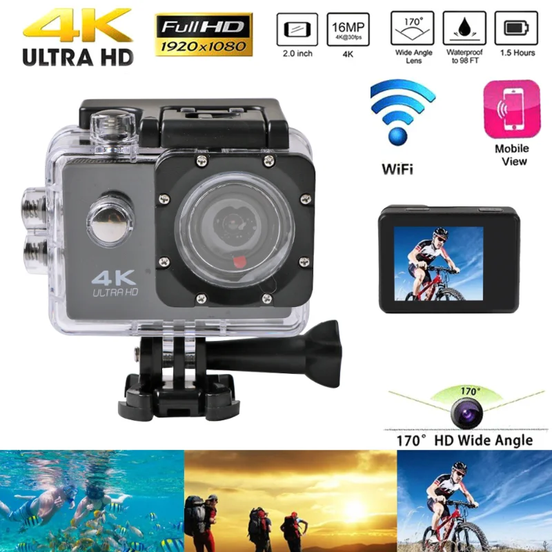 12MPHelmetActionCamera4K25fpsUltraHDLCDScreenWiFiDigital