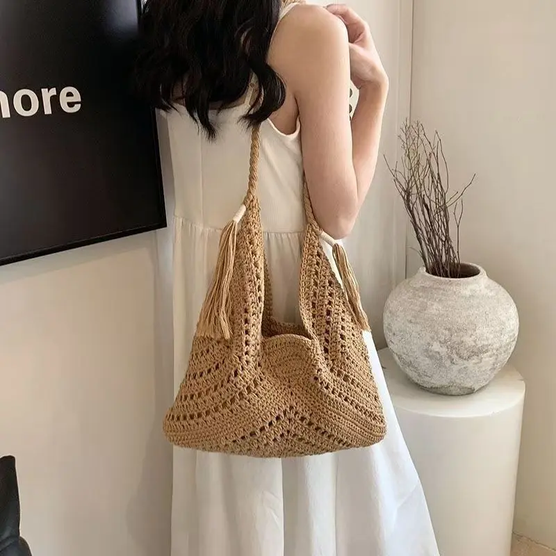 Lässige Strick-tragetasche Für Damen Große Schultertasche Sommer_voghion.com