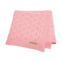 Solid Color Plaid Knitted Organic Cotton Newborn Baby Boys & Girls Swaddle Wraps For 0-24M Warm Infant Toddler Security Blankets 1