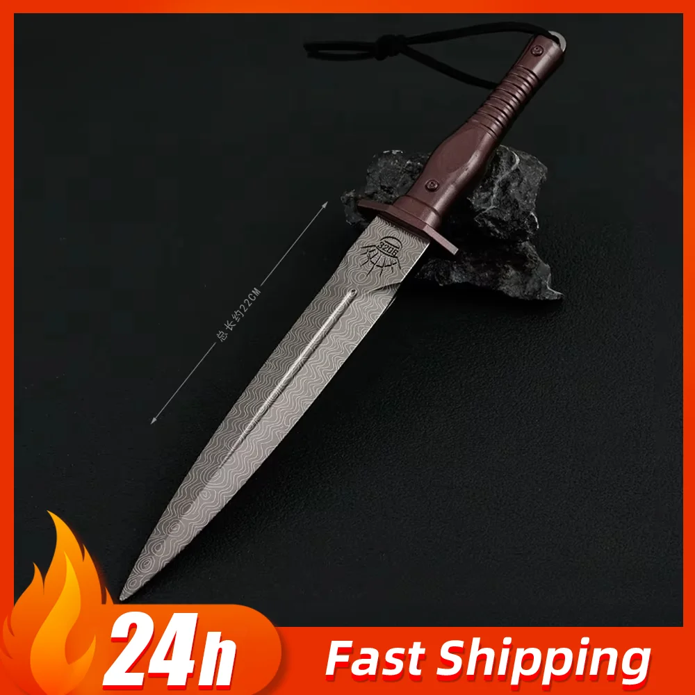 21.5cm Arena Breakout Game Peripheral Weapon Model Assault Knives Holster All Metal Crafts Ornament Collections Boys Gifts