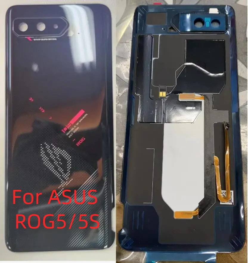 Оригинальная Задняя деталь 6,78 дюйма для Asus ROG Phone 5, стеклянная панель, задняя крышка батарейного отсека ZS673KS, дверная крышка + объектив камеры для Rog 5