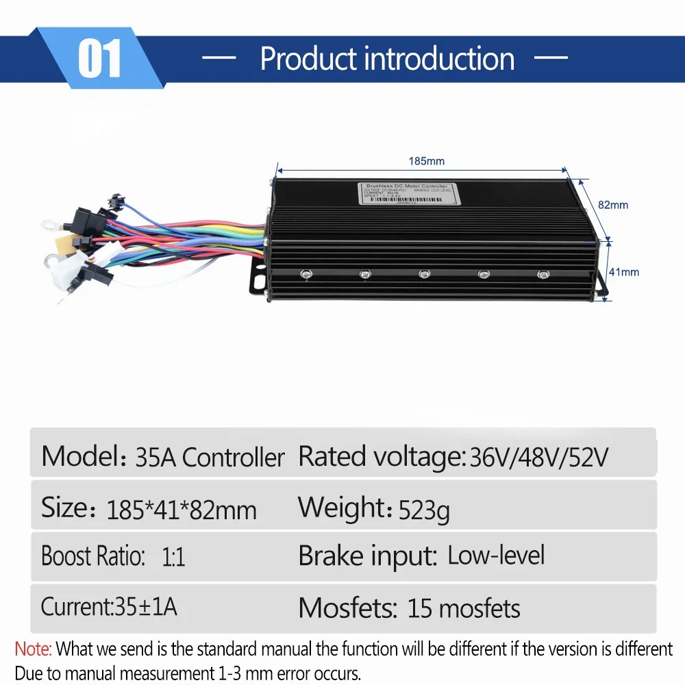 EN06 디스플레이 USB 포트 1000W 1500W 컨트롤러 전기 자전거 변환 키트 액세서리 트라이 모드 브러시리스 컨트롤러 35A