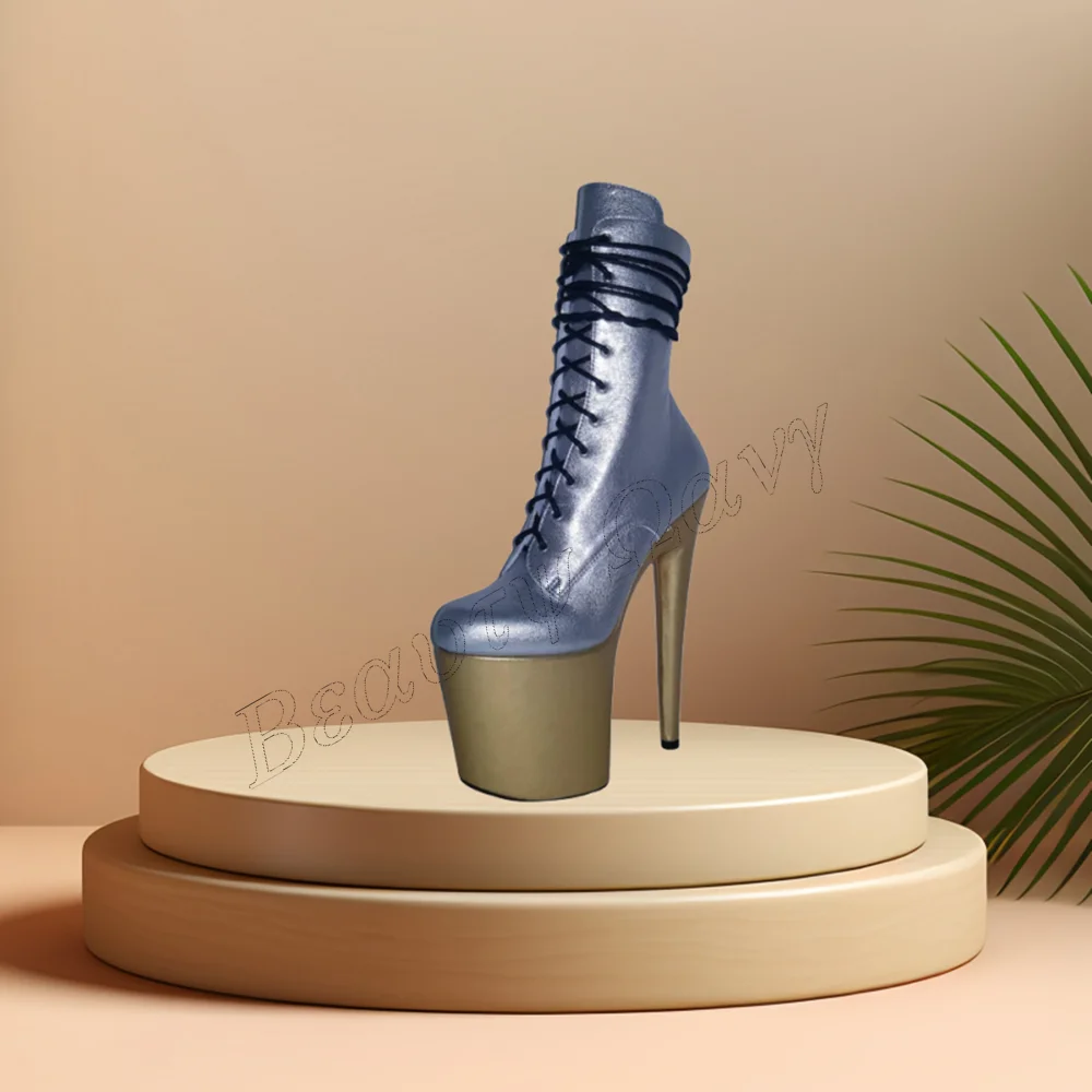 

Silver Shoes Gold Heel Boots Spike Heel Cross Tied Side Zipper Spike High Heel Shoes for Women High Heel 2023 Zapatillas Mujer
