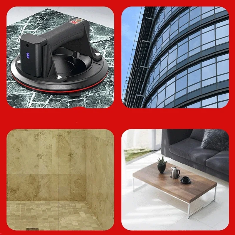 200kg Electric Vacuum Suction Cup Strong Bearing Capacity 8 Inch Sucker Air Pump With Battery Granite Tile Glass Manual Lifting