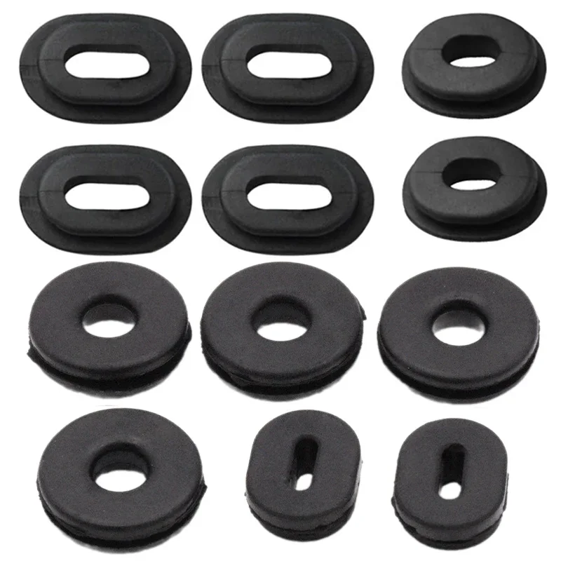 12-Piece Black Rubber Grommet Set for Motorcycle Body Side Cover