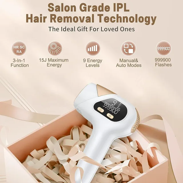 Épilateur laser IPL pour hommes et femmes, 3 en 1, 9 recyclations, 999900 flashs, visage, ati elles, bras, bikini, jambes, maison 2