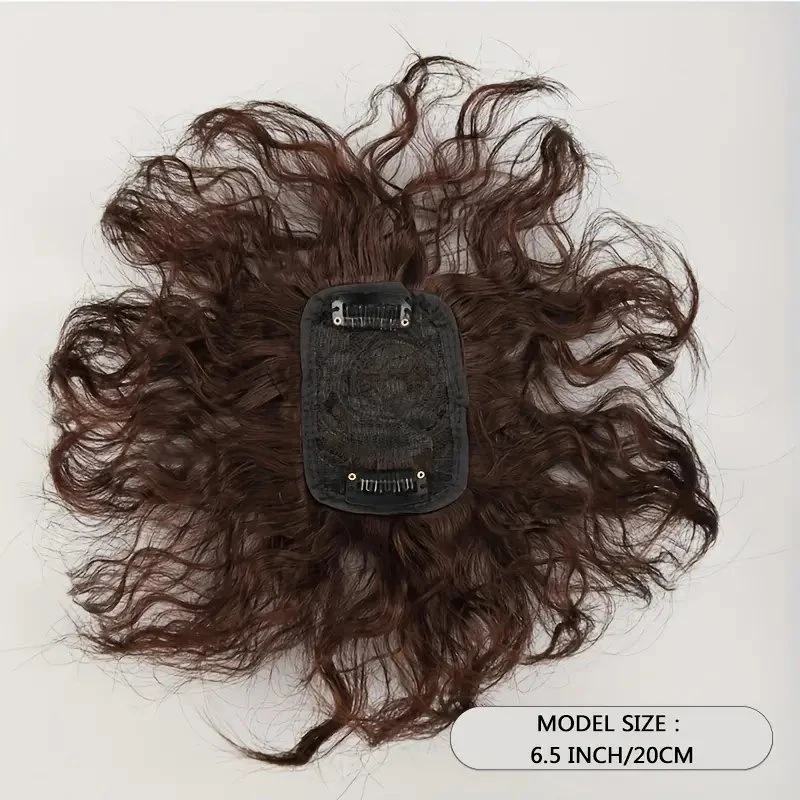 Synthetic Hair Pieces Clip In Hair Pieces 2 Clip Curly With Bangs Fake Hairpiece For Women