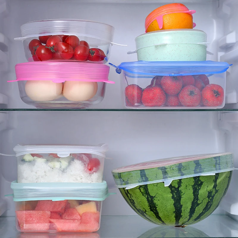 Silicone Cover Stretch Lids 6pcs/set Food Wrap Covers Keeping Fresh Seal Bowl
