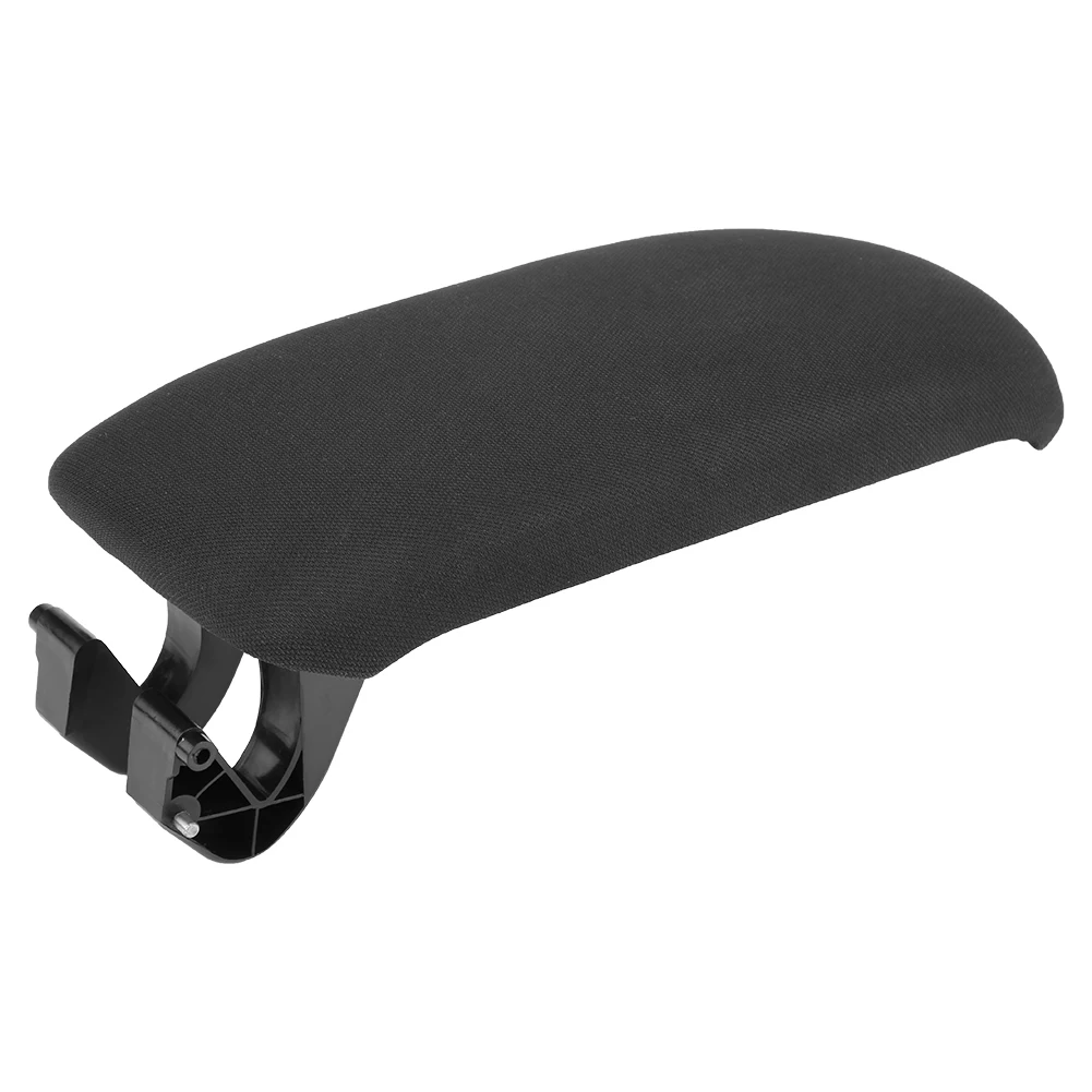 Sleek Black Leather Center Console Armrest Lid Cover