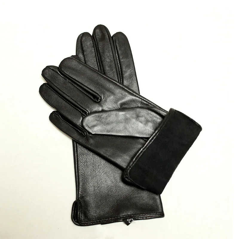 Spring and Autumn Driving Single Leather Gloves Women Fashion Touch Screen Sheepskin Gloves Thin Unlined Motorcycle Riding Black