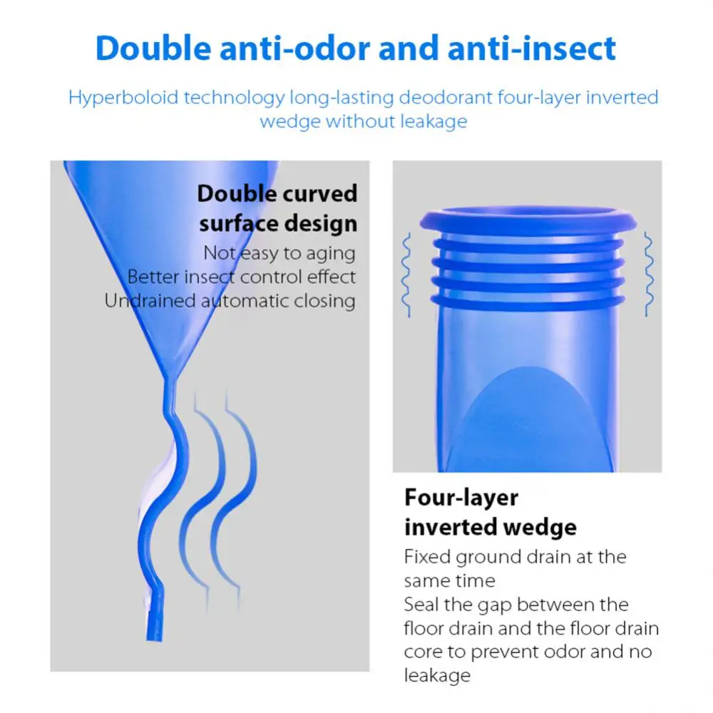 Drain Filter Floor Drain Bathroom Odor-proof Leak Core Silicone Down Water Pipe Draininner Core Kitchen Bathroom Sewer Seal Leak Deodorant