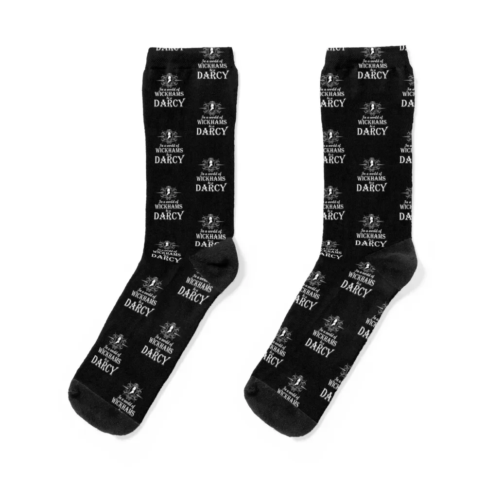 

Funny Jane Austen Pride and Prejudice In a World of Wickhams Be a Darcy Socks essential funny gift Soccer Socks Female Men's