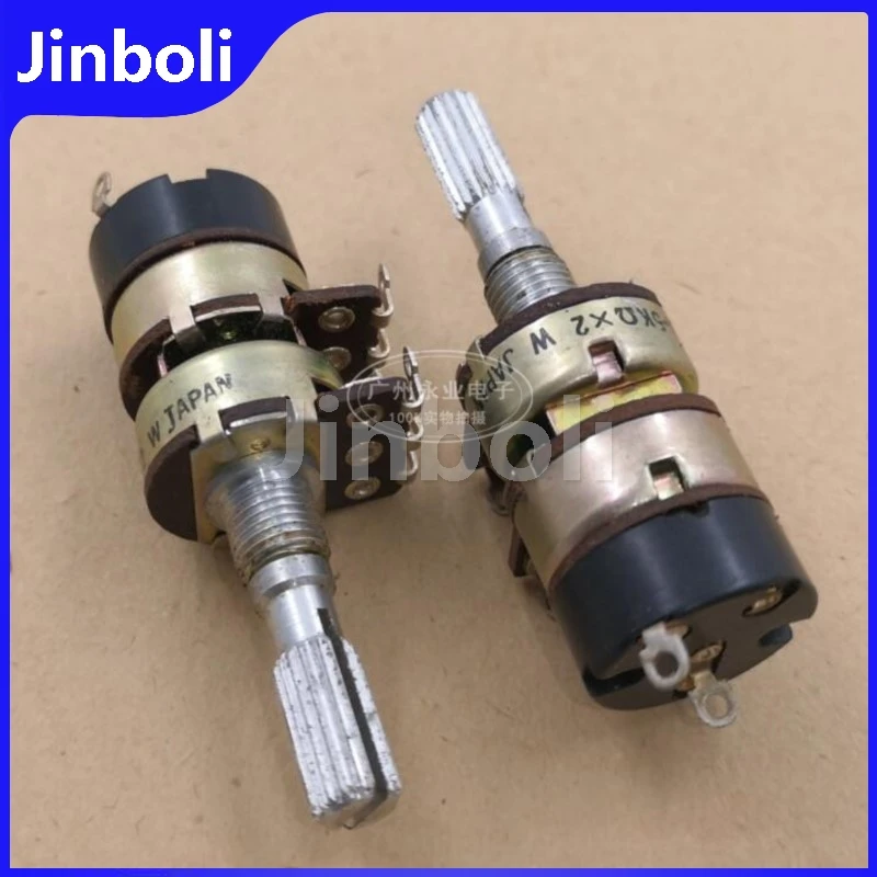 1PCS 16 Type Double Potentiometer 6Pins With Switch A5K Ohm A5KX2 Flower Shaft Length 25MM
