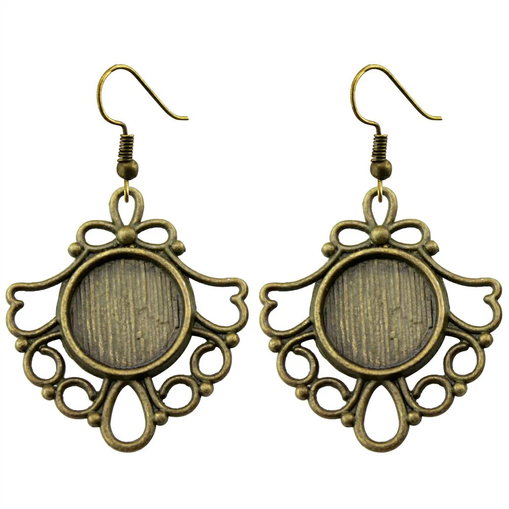 Components Jewellery Making Supplies Antique Bronze Color Round Ear