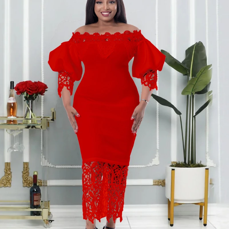 

Lace Bodycon Dress Summer Clothes African Dresses For Women Club Outfits Dashiki Ankara Evening Party Robe Femme Africa Clothing