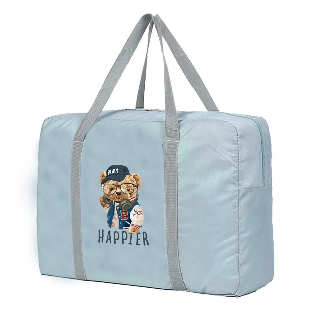 Foldable Travel Bags Organizer Men Luggage Unisex Clothing Storage Bag Bear Pattern Duffle Bag Women Handbags Tote