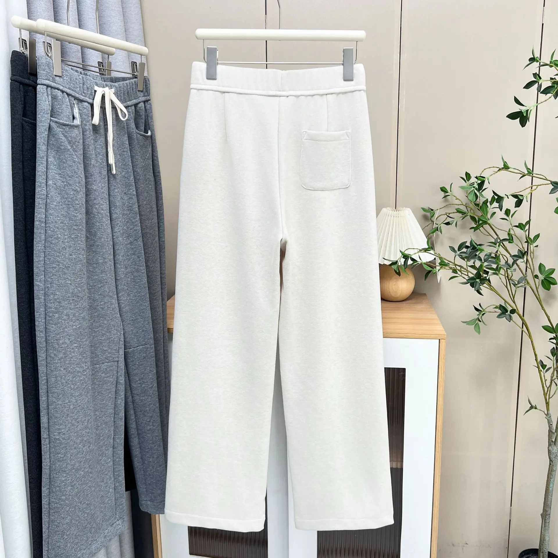 XXXXL Fashion Plus Size Women's Straight Pants Autumn And Winter New Style Simple Thickened Casual Trousers 042