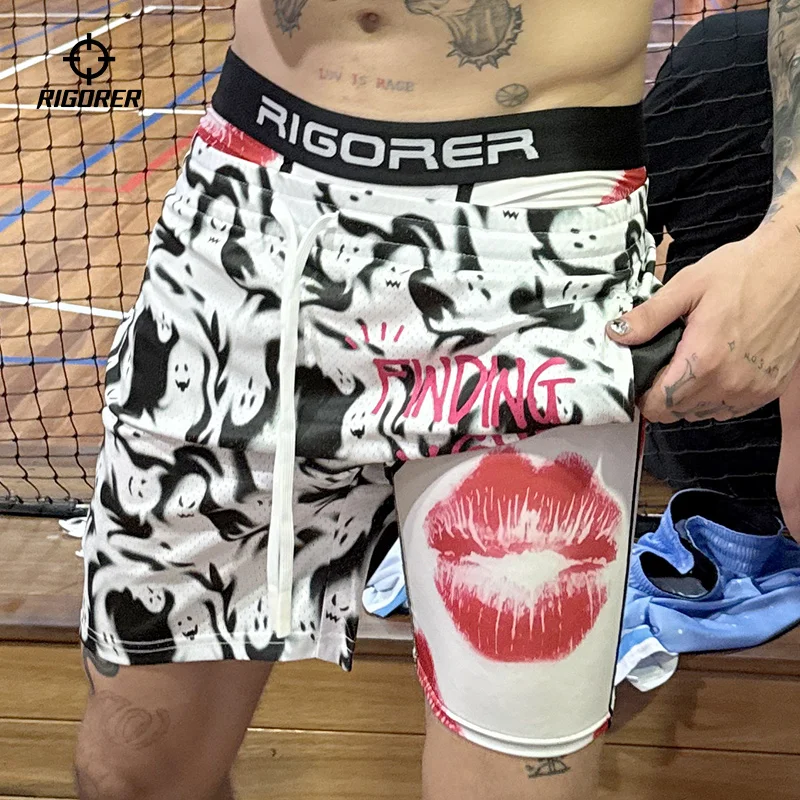 RIGORER Sports Underwear Men's Quick-drying Fashion Print Breathable Fashionable Fitness Underwear Boxer shorts Plus Size