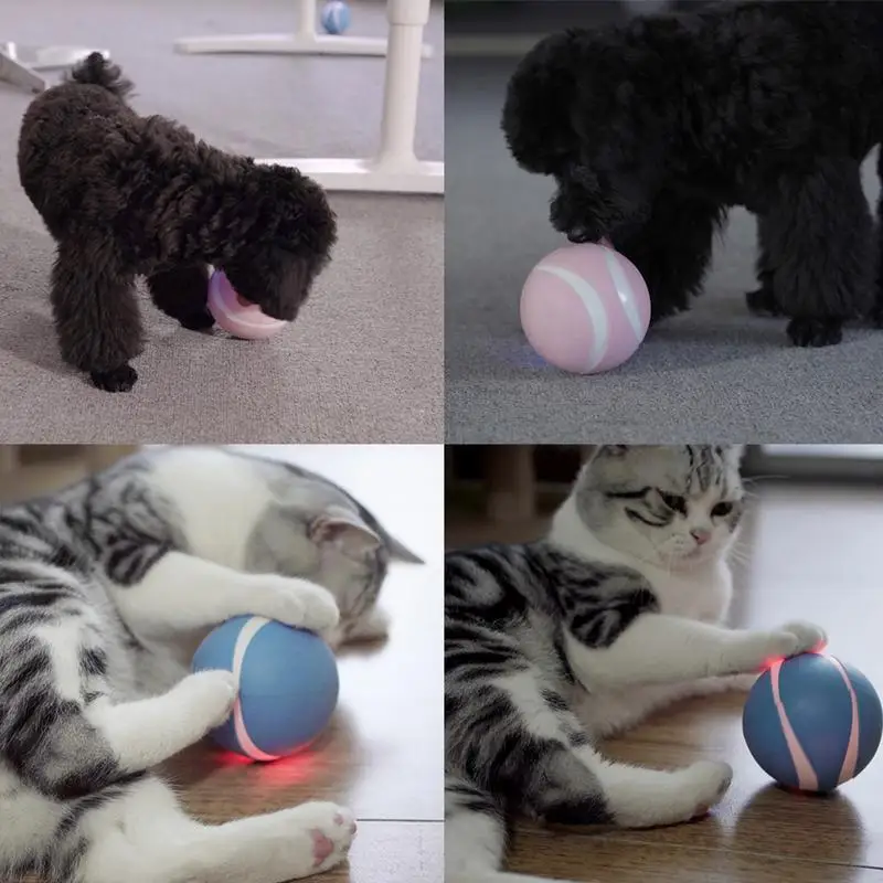 

Remote Control Pet Cat Toy Ball USB Electric Pet Interactive Ball LED Auto Rolling Flashing Ball Toys For Cats Dogs Dropshipping