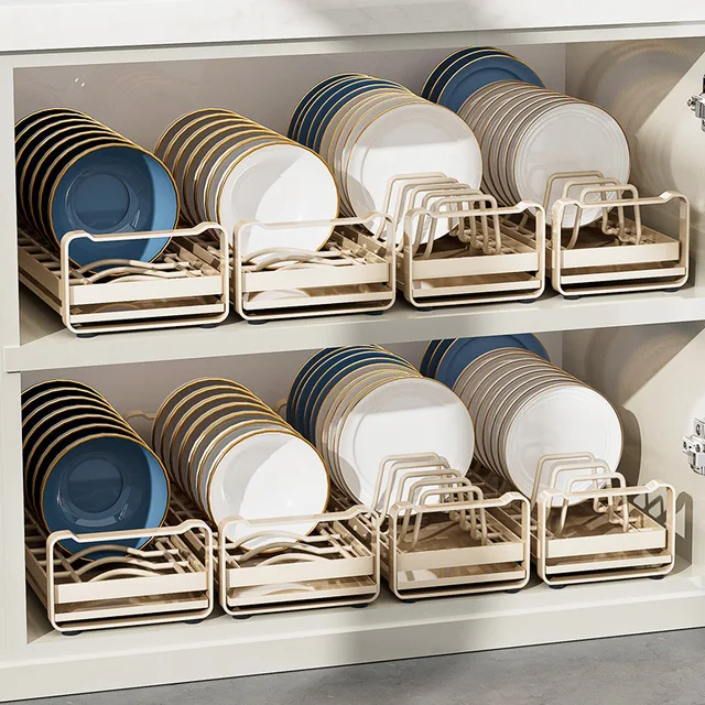 Armadietto estraibile Portaoggetti per piatti Piatto in acciaio inossidabile Supporto per supporto di scarico Cassetto da cucina Organizzatore per cestini per ciotole incorporato 1