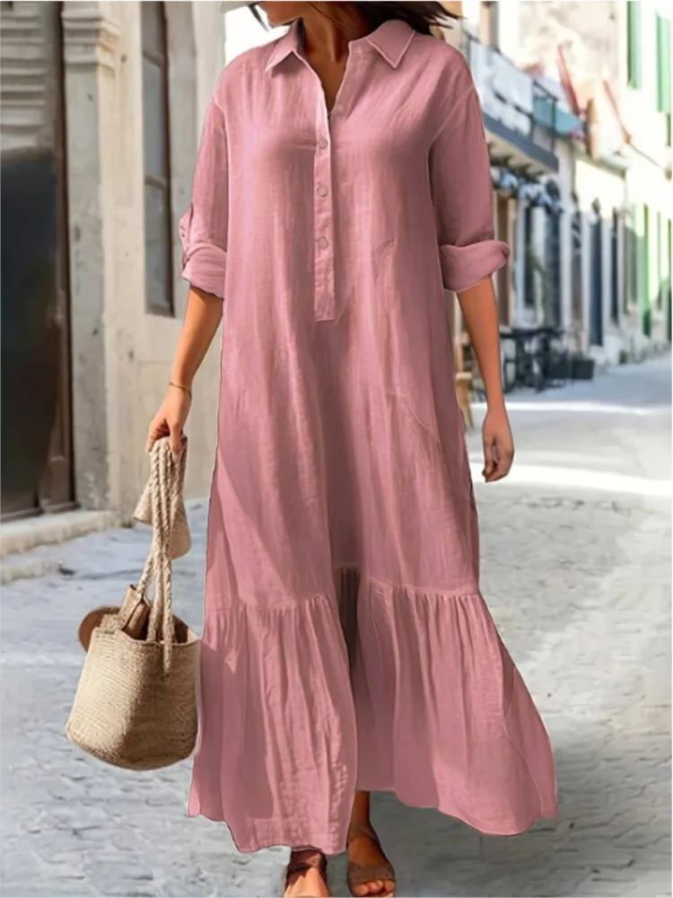 chinese dress ladies Amazon.com: GOKKILRW Women T Shirt Dress Linen Maxi Dress Womens Summer  Casual Loose Long Sleeve Long T-Shirts Dresses Plus Size Flowy Boho  Vacation Tunic Dress Button Down Blouses Beach Coverups Black :