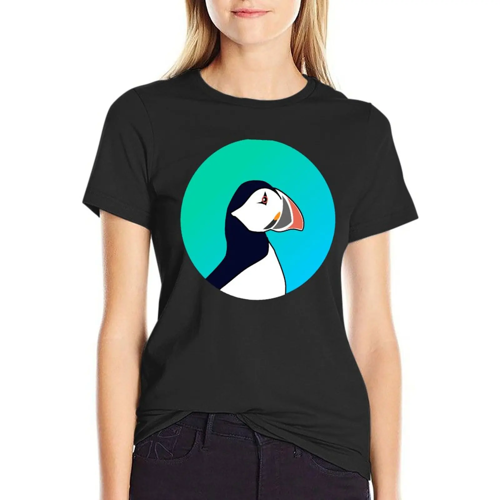 

Puffin T-Shirt summer top summer tops Short sleeve tee T-shirts for Women