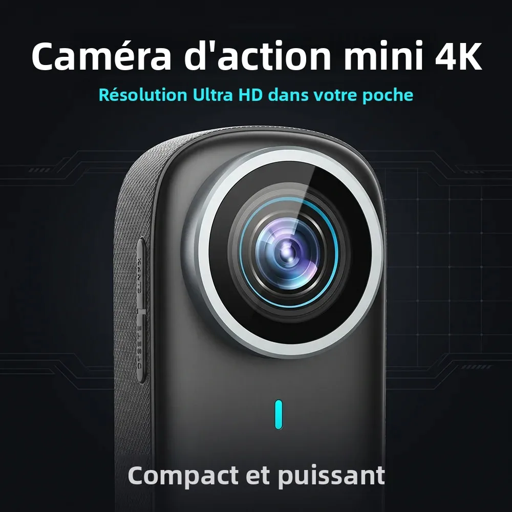 Gimbal caméra 4K stabilisateur noir sans carte mémoire, poignée ergonomique