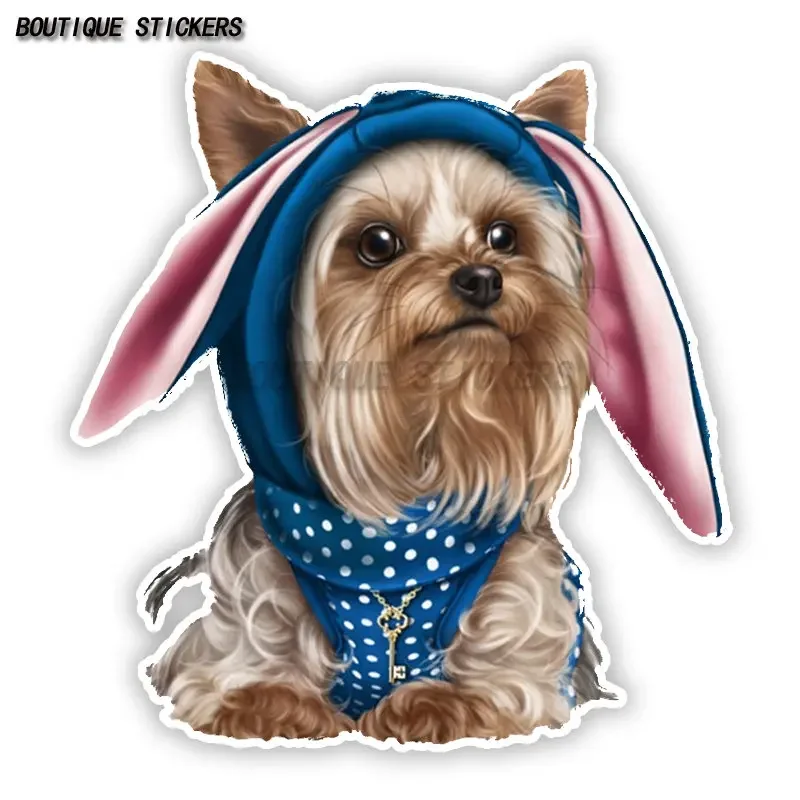 Le Yorkshire Terrier Cute Dog Car Sticker Waterproof PVC Sticker Car Motorcycle Accessories Laptop Case Sticker Cover Scratches