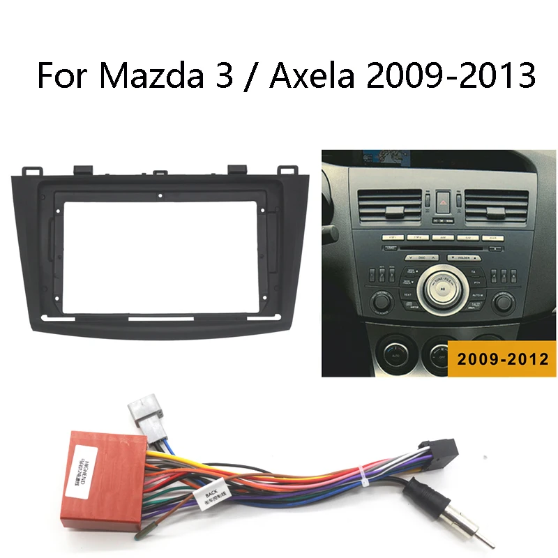 車用ラジオフレーム ラジオフェイシア マツダ 3 アクセラ 2009 2010 2011 2012 2013 GPS ステレオ DV  ca-ma22-082a 海外製9インチ向け Axela アクセラ (BL系 H21.06-H25.11 2009.06-2013.11)  (国産ナビ取付不可) MAZDA マツダ ナビ取付フレーム ディスプレイオーディオ ... ラジオパネルフェイシア に適合する マツダ3 2006-2012 2013 9インチ ラジオ ファシア ダブルディン DVD ステレ