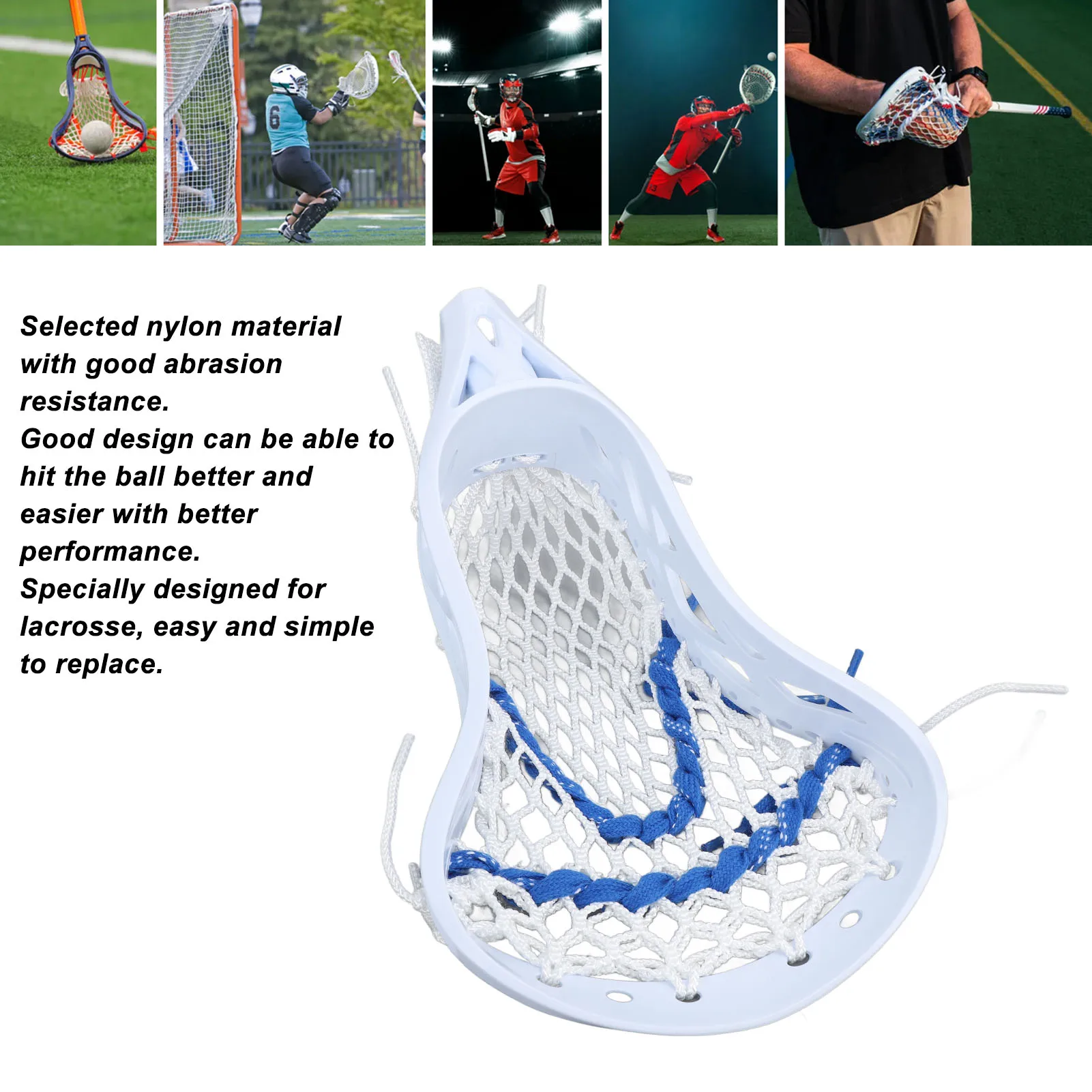 Head Head Mesh Strung Wear Proof Nylon Stick Heads for Training Competition Nylon Stick