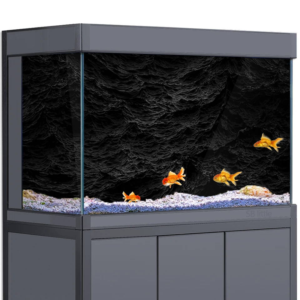 Traceless Removal Tank Background Self-Adhesive Black Aquarium ...