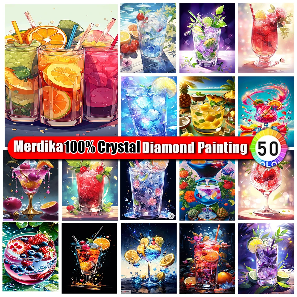 Zipper Bag Crystal Diamond Painting Drinks Full Square Round Scenery Diamond Embroidery Landscape Cross Stitch Mosaic Art