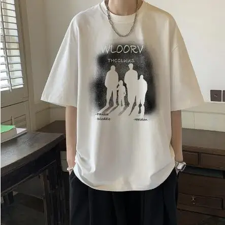 

Cartoon printing short-sleeved T-shirt men's 2022 summer new loose round neck T-shirt