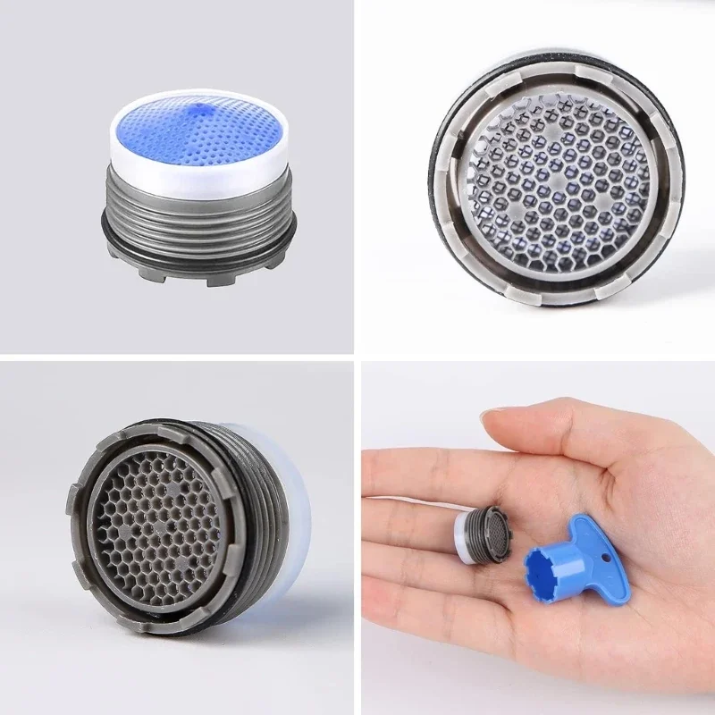 Faucet Aerator 6Pcs Aerator Keys Water Saving Flows Restrictors Insert Replacement Tap Bubblers Sink Filter