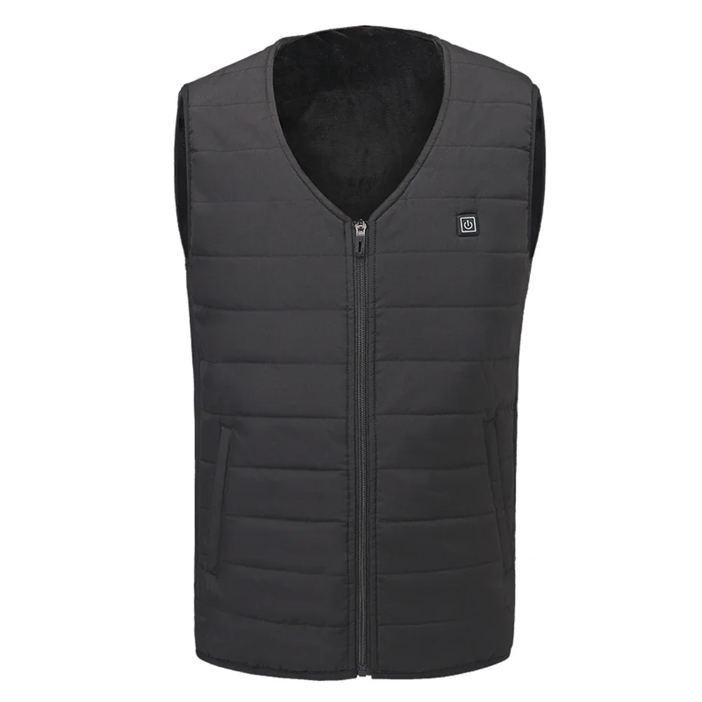 Unisex Electric Thermal Jacket Rechargable Smart Heated Vest 3 Heating Levels 3 Areas Heating Autumn Winter Outdoor Wear