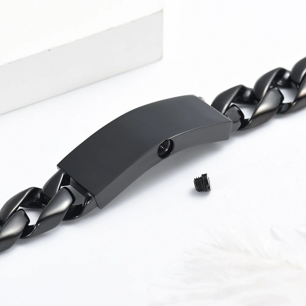 Cuban Link Urn Bracelet Cremation Urn Bracelets for Human Ashes for Men Customize Gift Keepsake Memorial Bangle