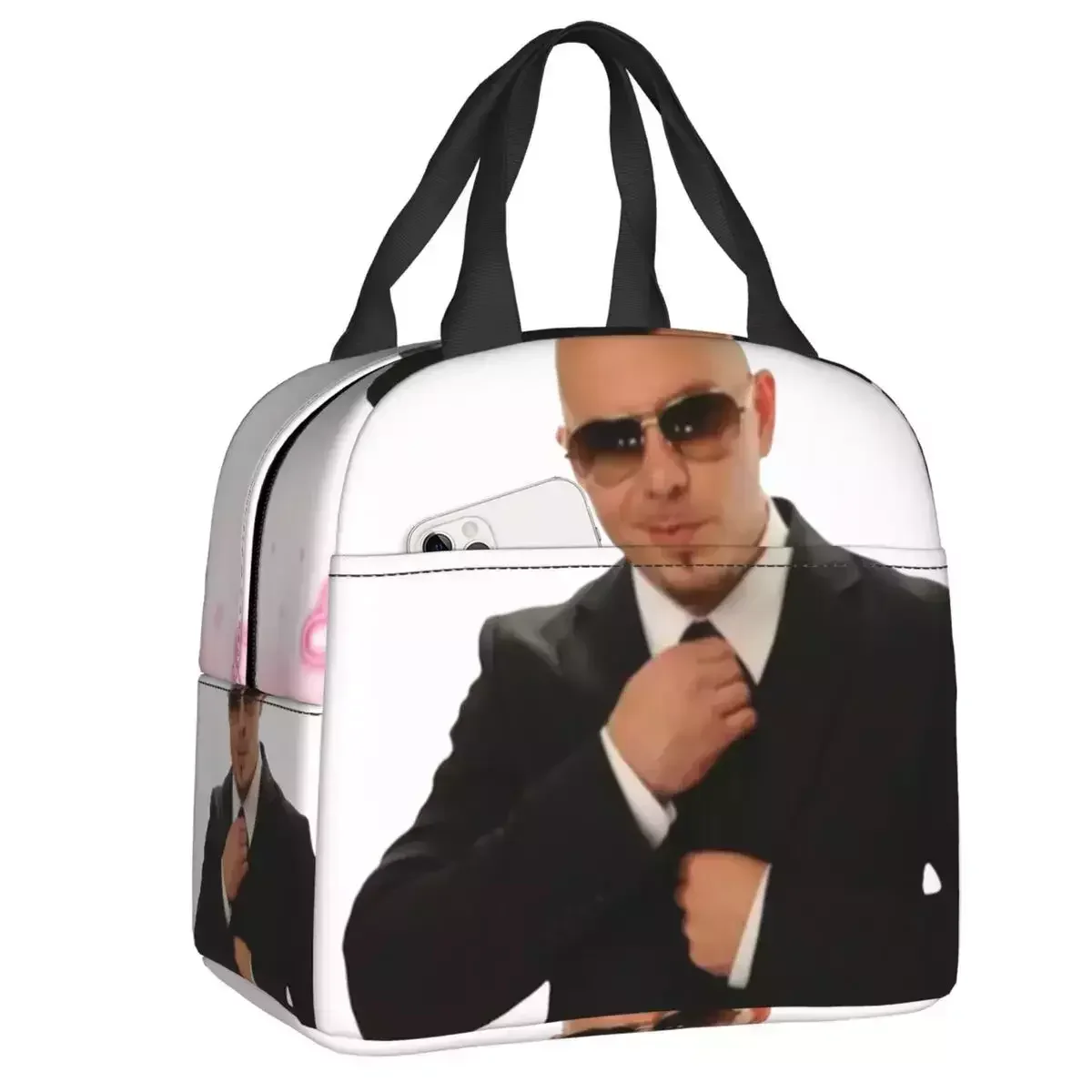 

2024 New Mr World Pitbull Thermal Insulated Lunch Bags Women American Rapper Singer Portable Lunch Container Storage Food Box