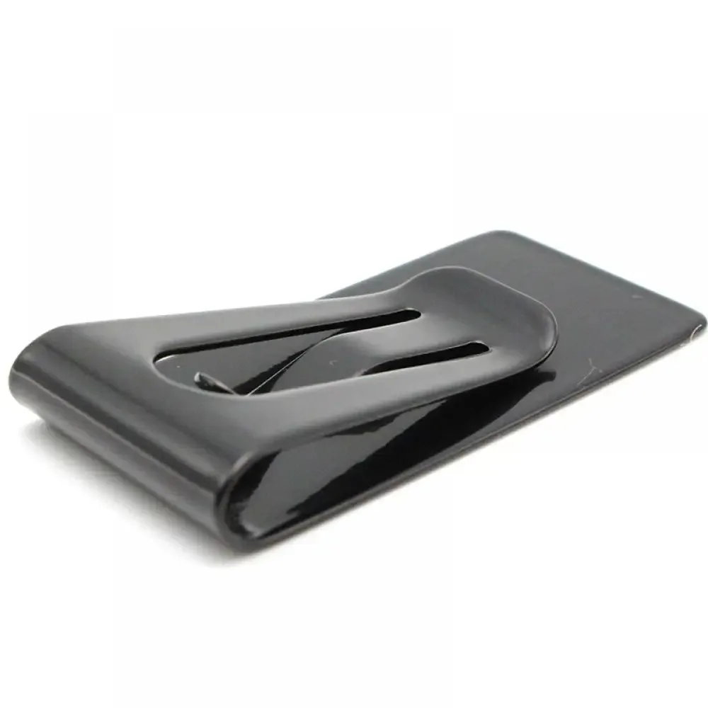Black Money Clip Mens Stainless Steel Silver Cash Holder Male Mini Purse Metal Bill Clamp Slim Pocket ID Credit Card Folder