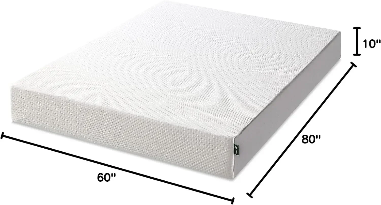 ZINUS 10 Inch Cooling Essential Foam Mattress Bed-in-a-Box CertiPUR-US Certified Queen