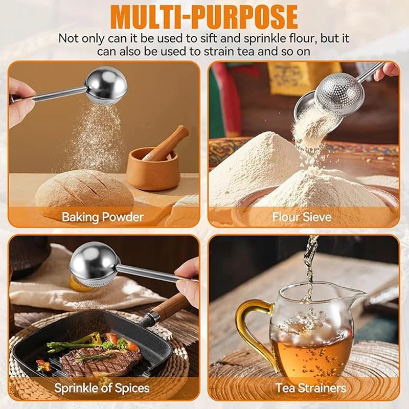 Retractable Powder Vibrator,  Flour, Sugar Sieve, Powdered Sugar Semi-drainage Cake Decoration Tools Baking Accessories