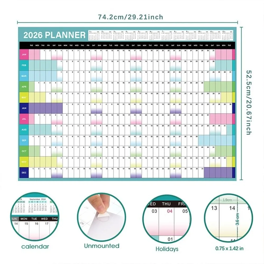 Large Wall Calendar and Daily Planner - Annual Agenda Organizer with To-Do List and Yearly Schedule