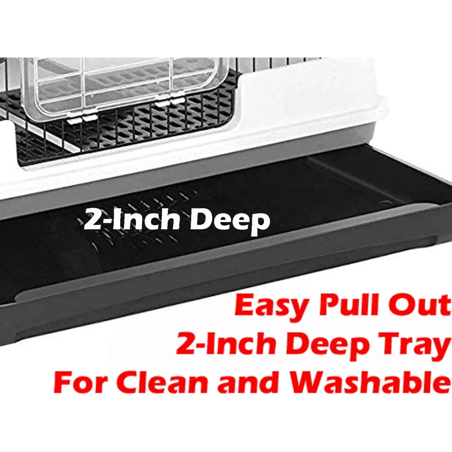 Large 5-Level In/Outdoor Small Pet Cage with Solid Platform Ramp Leakproof Litter Easy Clean 2-Inch Deep Tray Lockable Casters 4