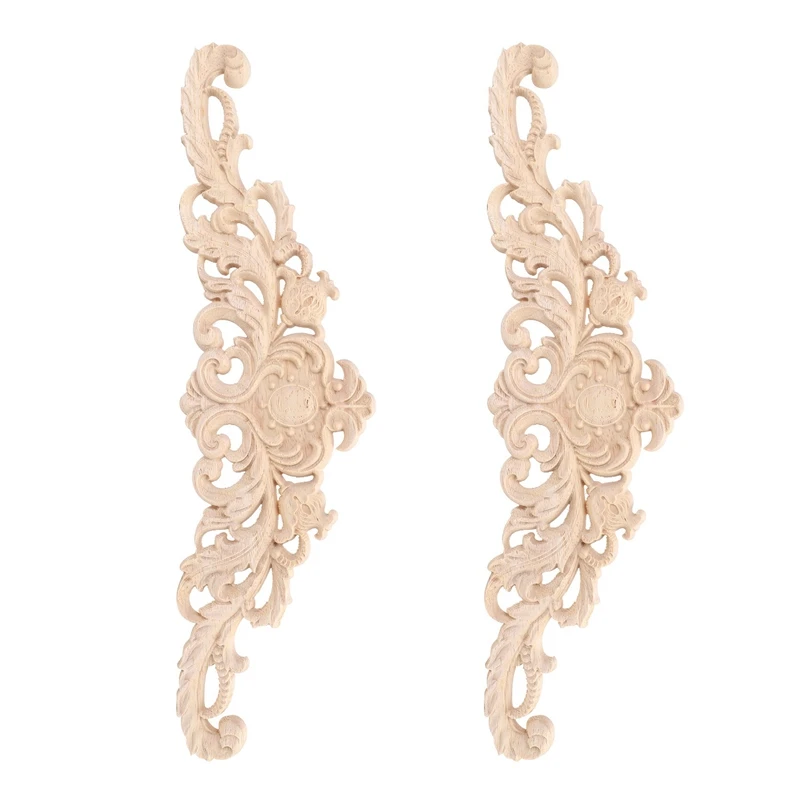 

Акция! 2 шт., деревянные декоративные длинные резная аппликация для украшения интерьера, 30X8 см