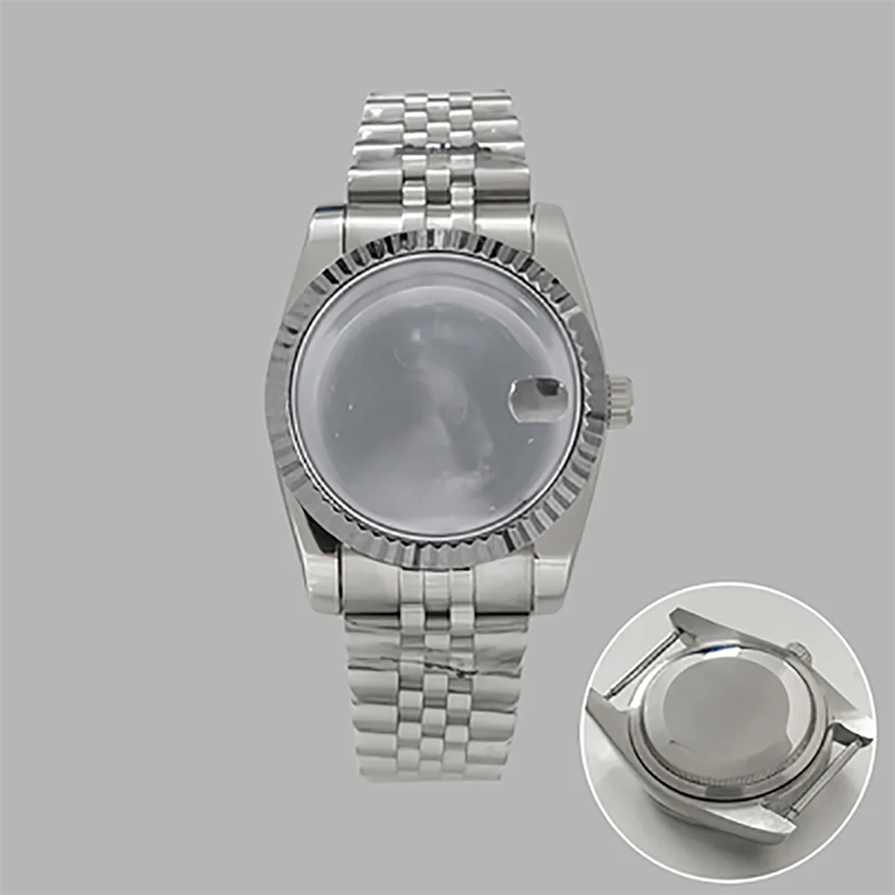 36Mm Ostrica Perpetuo Cassa Dell'Orologio Giubileo Lente D'Ingrandimento In Vetro Zaffiro Per Movimento Nh35/36 Datejust Guscio In Acciaio