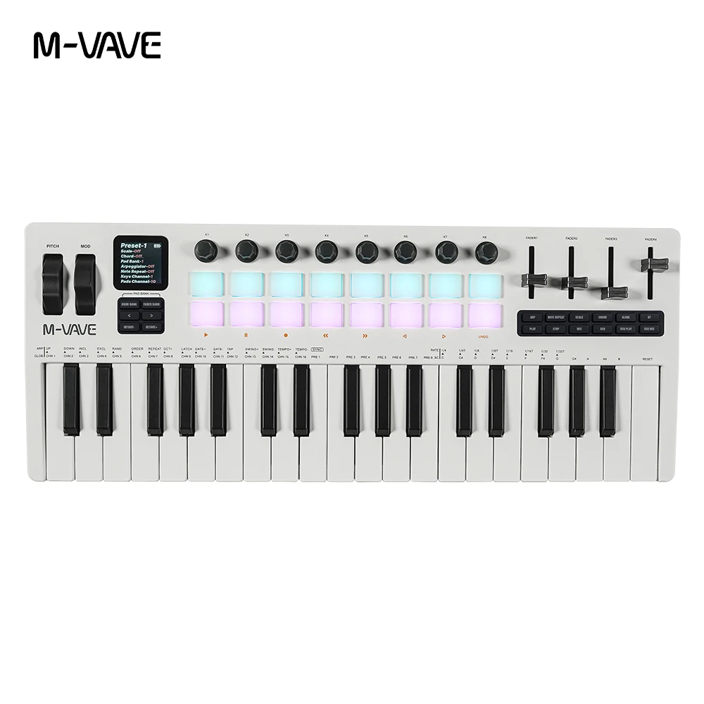 M-VAVE SMK 37 PRO 37 キー RGB MIDI キーボード 16 ドラムパッド音源